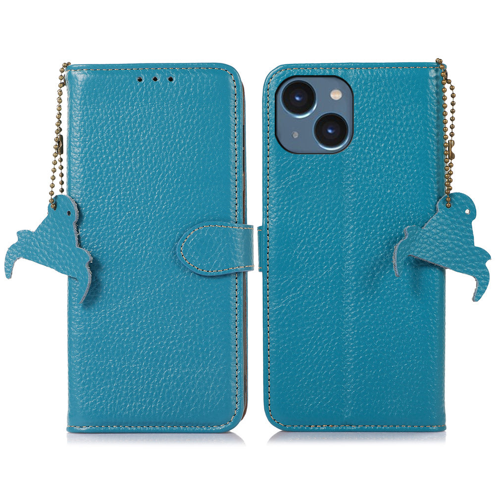 Til iPhone 14 Pung Telefon-etui RFID-blokerende ægte ko-læder Stand Folio Cover Til iPhone 14 Pung Telefon-etui RFID-blokerende ægte ko-læder Stand Folio Cover